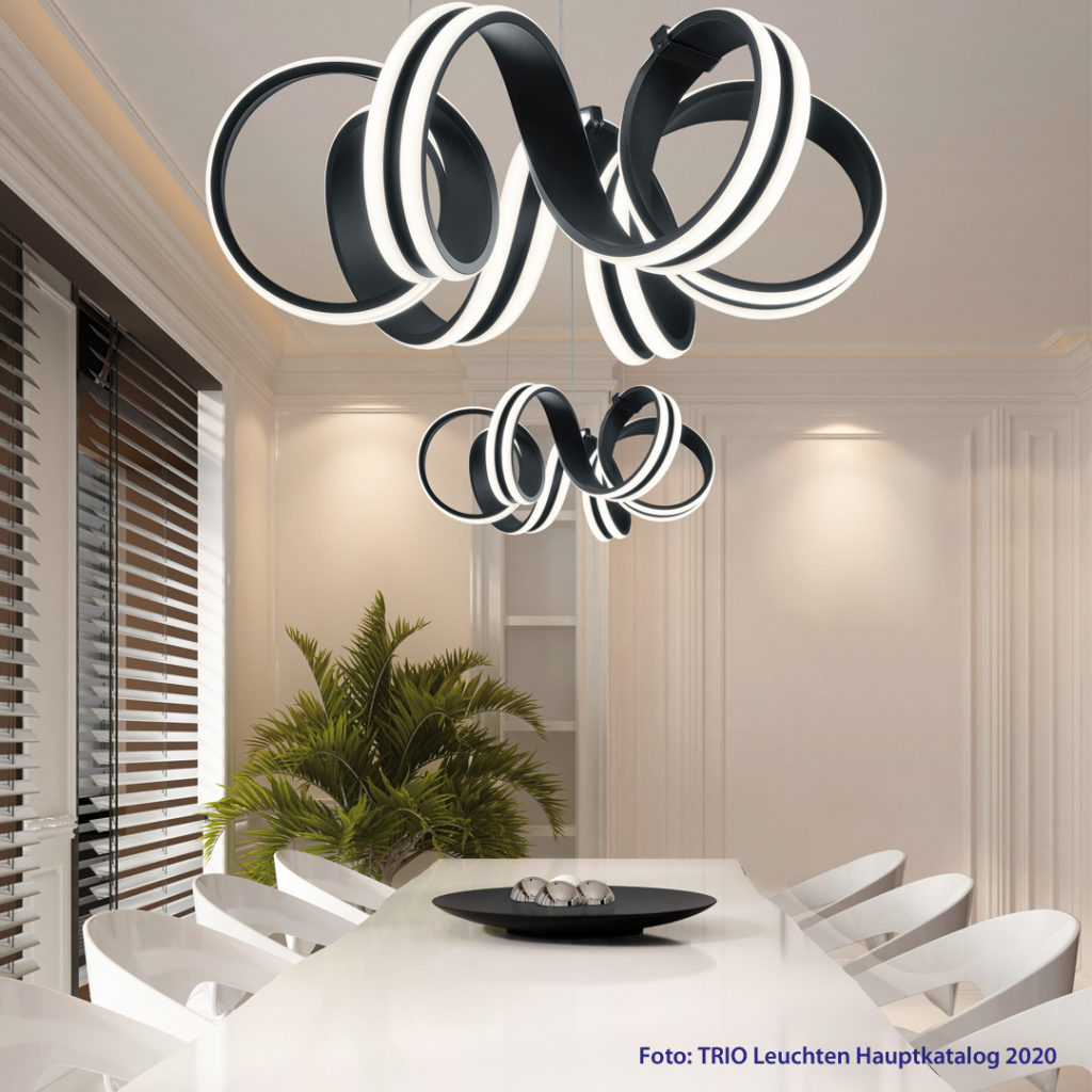 Die perfekte Wohnatmosphäre mit Licht entsteht durch den optimalen Einsatz von Hintergrundbeleuchtung, Arbeitsbeleuchtung und Akzentlicht. Mit LED-Lampen sind nahezu grenzenlose Desings und Formen möglich.