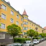 Das 1926 bis 1929 errichtete Quartier Stadtgutweg war das erste große Bauprojekt der Kleinwohnungsbau AG mit Wohnungsgrößen zwischen 60 und 89 Quadratmetern.